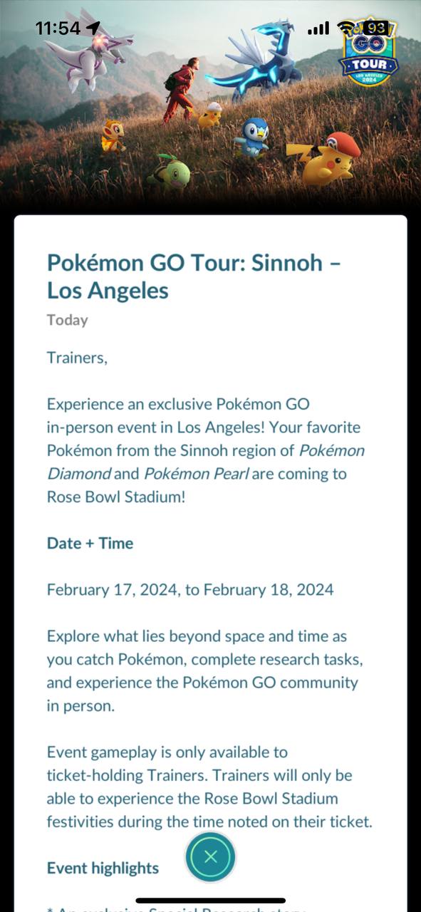 Pokémon GO Tour: Sinnoh – Los Angeles