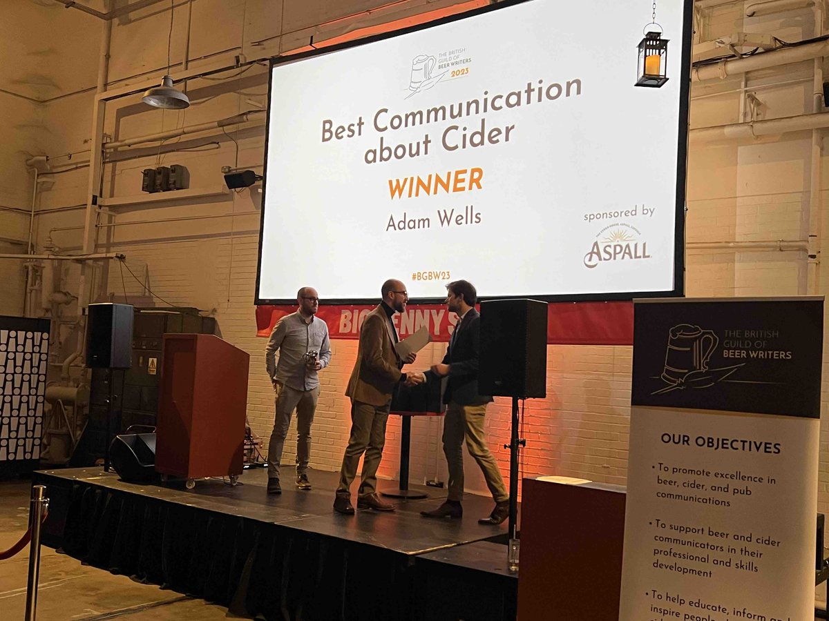 It’s now time to celebrate cider, with the winners of Best Communication about Cider 🏆 Gold: Adam Wells (@Adam_HWells) 🥈 Silver: James Finch (@TheCiderCritic) #BGBW23 award sponsored by @Aspall