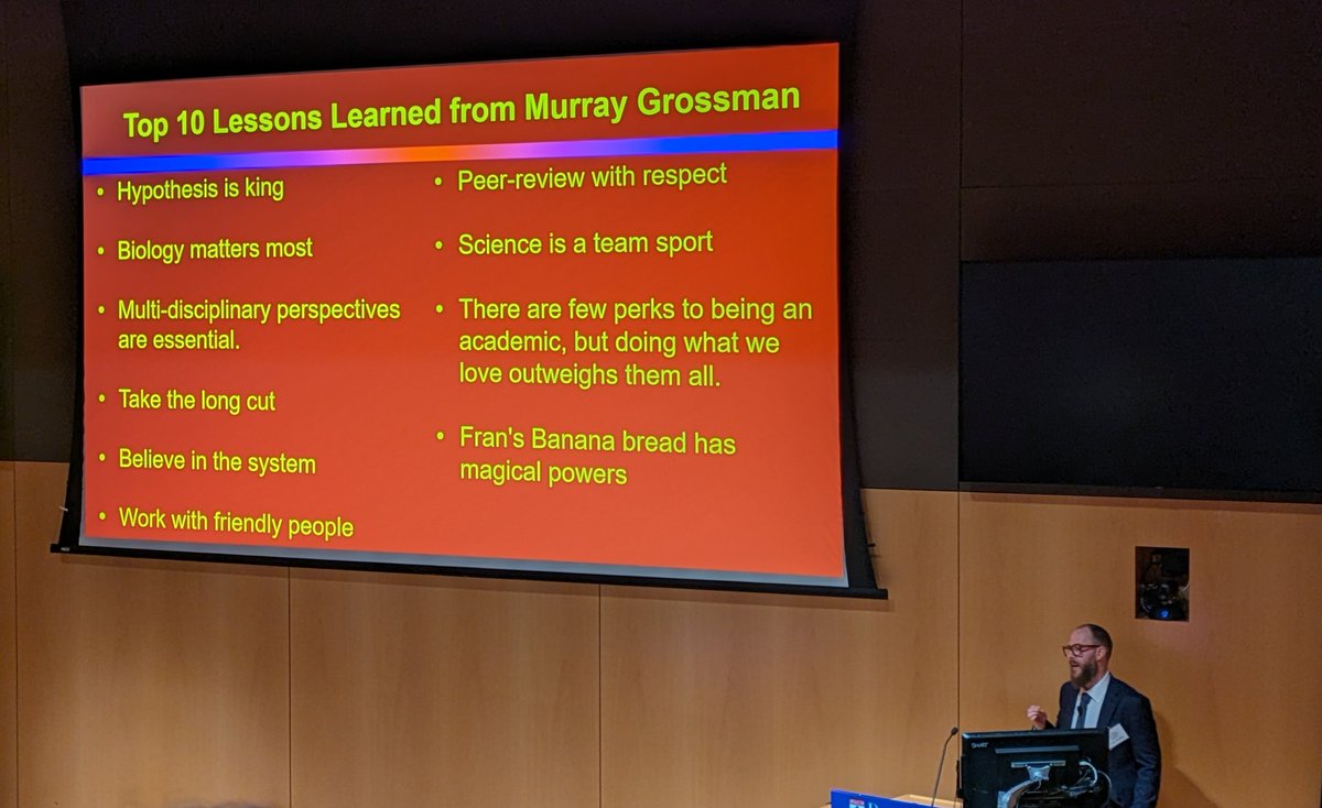 today's celebration of Murray Grossman's contribution to science and his long lasing legacy shared by colleagues and so many mentees was incredible. @PennBiNDLab @PennNeurology