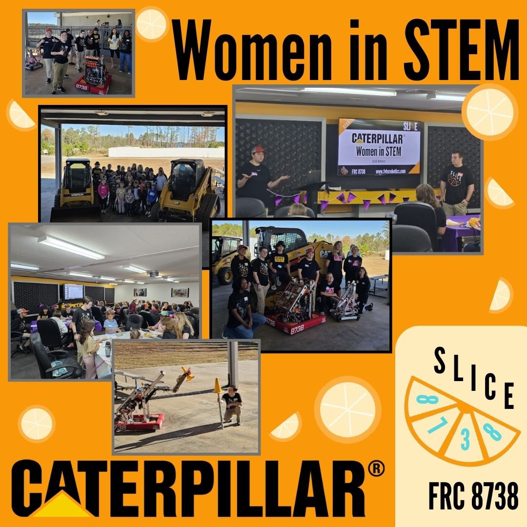 Slice_Robotics's tweet image. Recently, we went to Caterpillar’s Women in STEM event where we got to speak to young girls about robotics and got to show them our robot in action! We collaborated with @GForceRobotics to make it a great experience!
#sliceslicesqueeze #firstrobotics #firstroboticscompetition