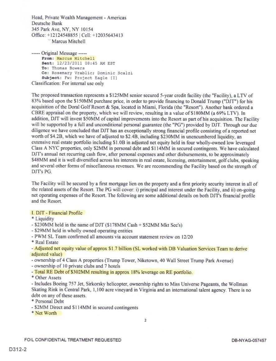 realLizUSA's tweet image. Deutsche Bank Senior Executives state Trump had one of “the strongest personal balance sheets we have seen and totally unlike any of our major RE developer clients”

Trump represents “a great franchise opportunity”

Trump is an expert “in successfully running world class assets.”