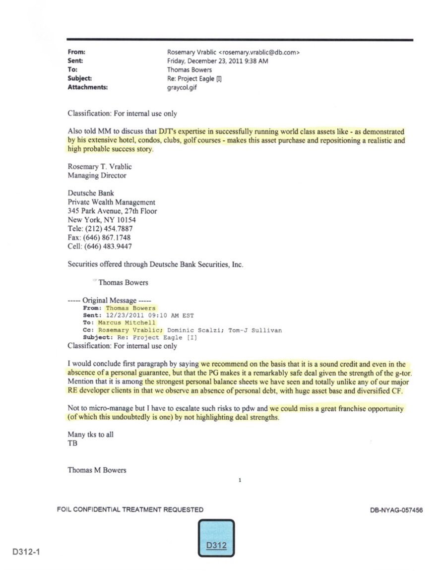 realLizUSA's tweet image. Deutsche Bank Senior Executives state Trump had one of “the strongest personal balance sheets we have seen and totally unlike any of our major RE developer clients”

Trump represents “a great franchise opportunity”

Trump is an expert “in successfully running world class assets.”