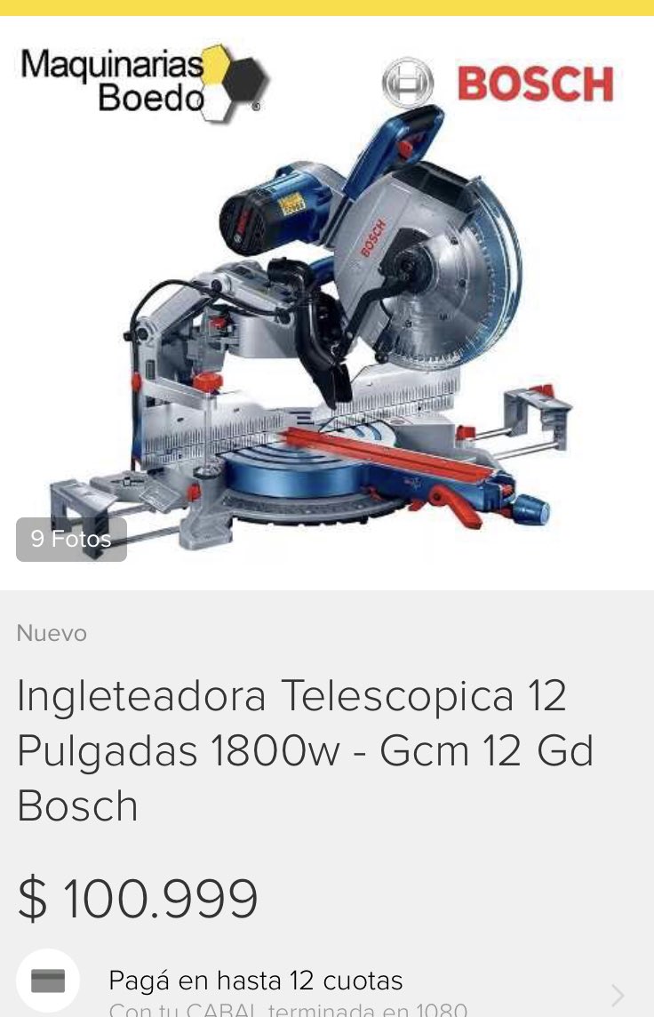Sierra Ingletadora Telescópica 12 1800W BOSCH GCM 12 GDL