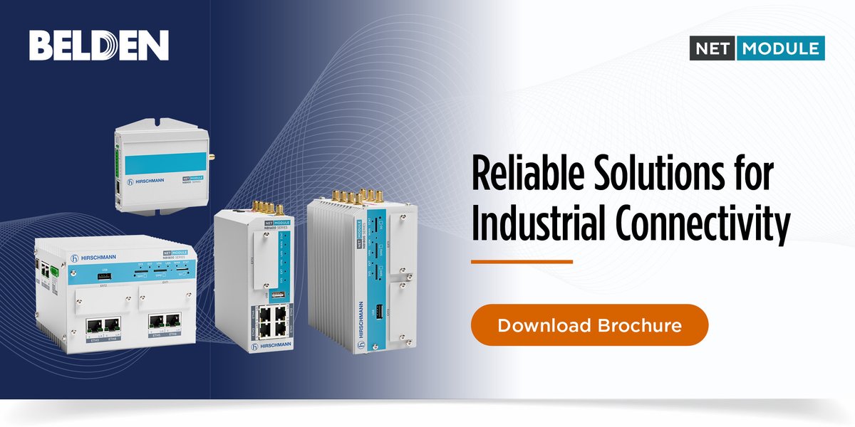 BeldenInc's tweet photo. By clicking the link, you will learn more about the #NetModule solutions that deliver reliable, fast, secure #wireless #network #connectivity for mobile applications in various industrial markets. https://t.co/QRZaSWkXyI #industrialautomation #Letsbuildthefuture https://t.co/JOMP2uFmKq