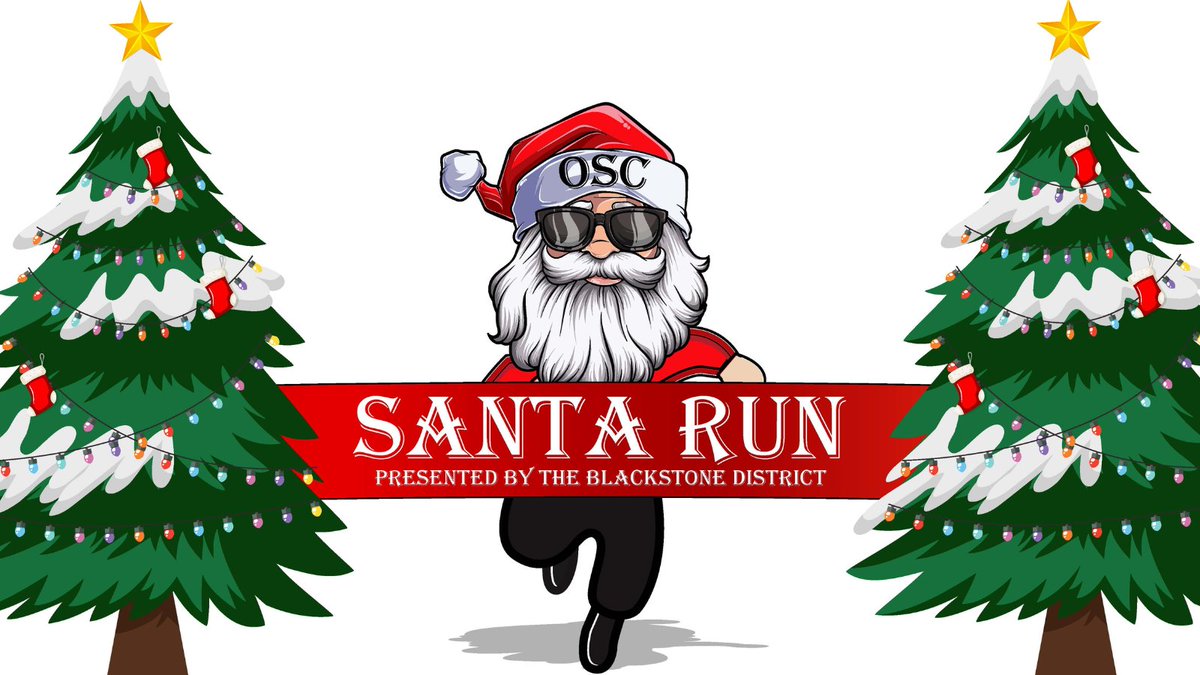 Ho Ho Ho, and to all a happy Santa Run Day! Bring your sleigh down to @real_blackstone for a family fun run that includes holiday activities and drinks! Santa suits or holiday headbands are provided. Sign up on site, race starts at 10.