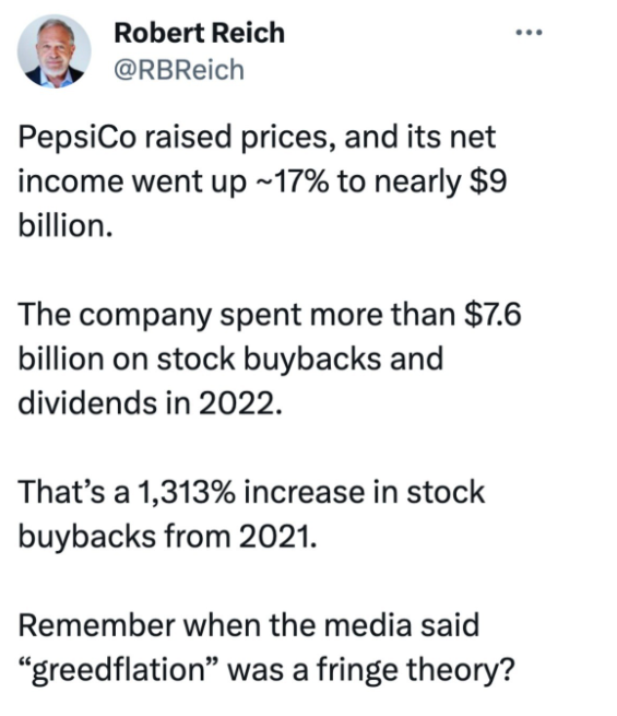 BradJConnolly's tweet photo. #Greedflation https://t.co/YjKCjNkTy8