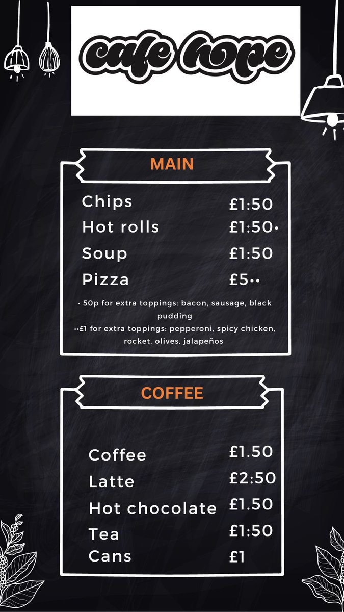 Great news. Our cafe will be open Monday to Friday 10-2:30pm

We’re proud to be supplying coffee from <a href="/GlesgaRoasters/">GlesgaRoasters</a> 

Buy a coffee and support a positive future for young people 💖👇🏻