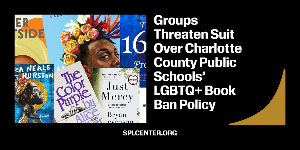 The SPLC sent a demand letter today on behalf of @ARAY_CC and @PFLAG Port Charlotte urging the school board and superintendent of Charlotte County, Florida, to end the district’s discriminatory ban on books with LGBTQ+ characters and content. splcenter.org/presscenter/gr… #LGBTQRights