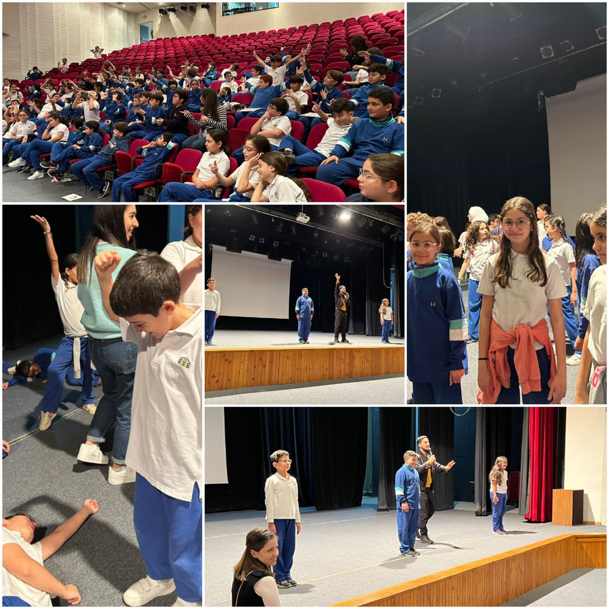 RHHS_Elementary's tweet photo. Grade 5 students dive into the world of drama – exploring types, unraveling messages, and bringing stories to life through an engaging interview and dynamic activities with Ms. Nahla Zibawi &amp; Mr. Khalil El Haj Ali #DramaExploration 🎭 #how_we_express_ourselves @RHHS_Saida https://t.co/buQrJOp7om