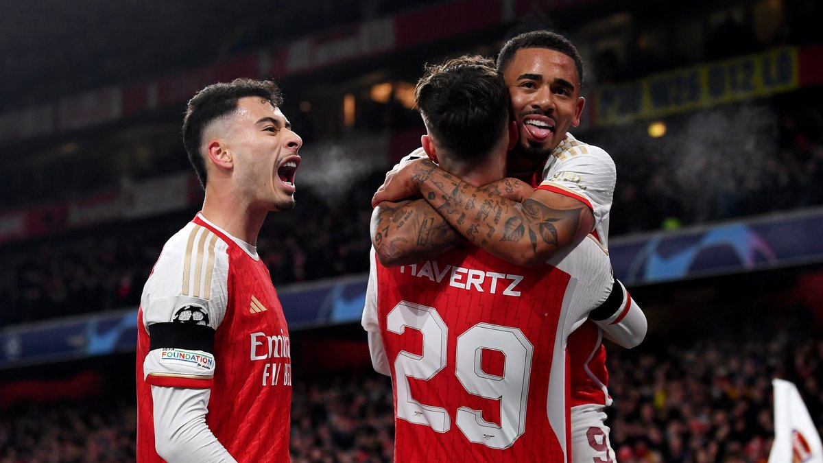Top spot in the group secured 🔒

A resounding 6-0 win for <a href="/Arsenal/">Arsenal</a> in the #UCL, days after going top of the Premier League 👏