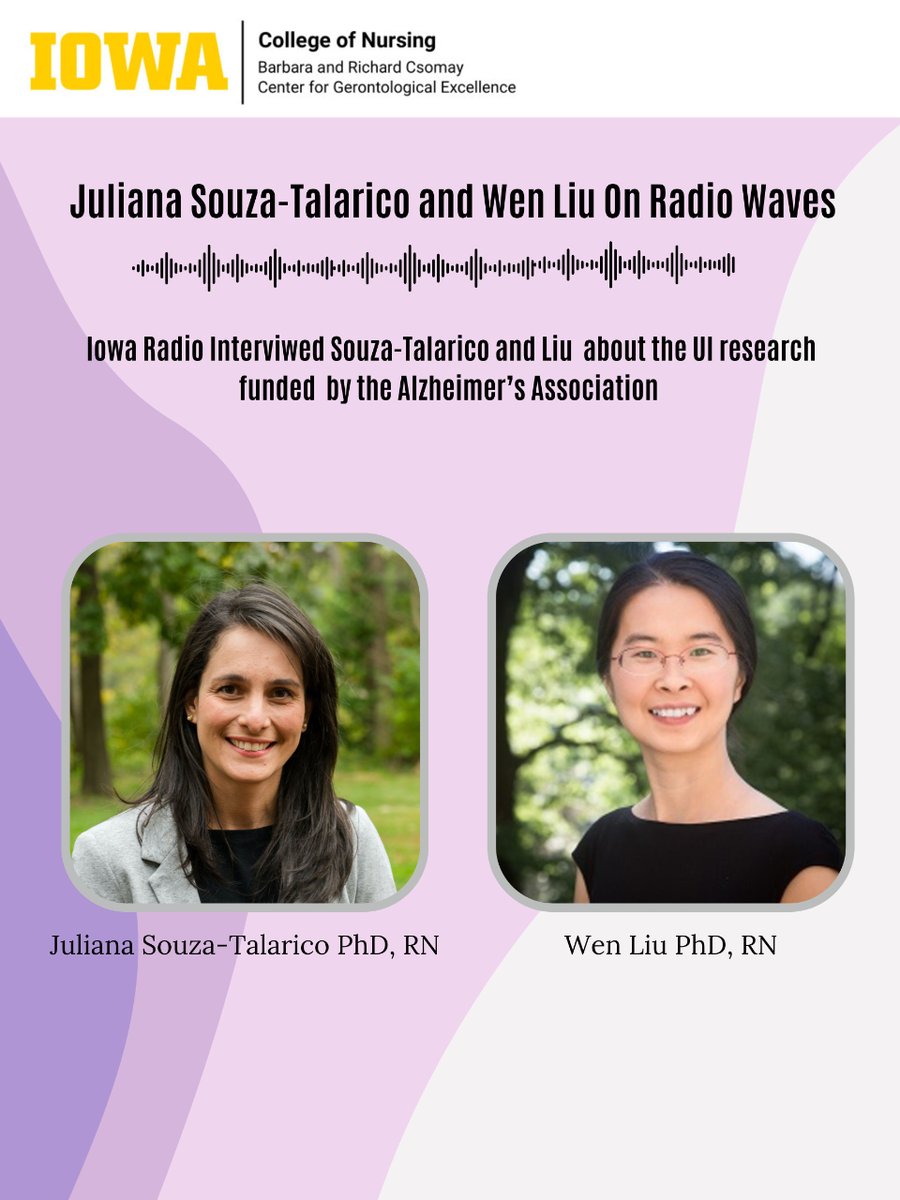 Juliana Souza-Talaico and Wen Liu were interviewed recently about a large donation for research in Alzheimer's. 

Read the story at this link: radioiowa.com/2023/11/15/uni…