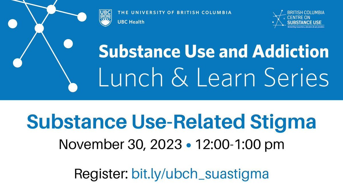 There's still time to register for tomorrow's webinar on Substance Use-Related Stigma. Learn about the impact of stigma on people who use substances and how to reduce stigma through education and clinical care. Info: bit.ly/ubch_suastigma #BetterHealthTogether @BCCSU