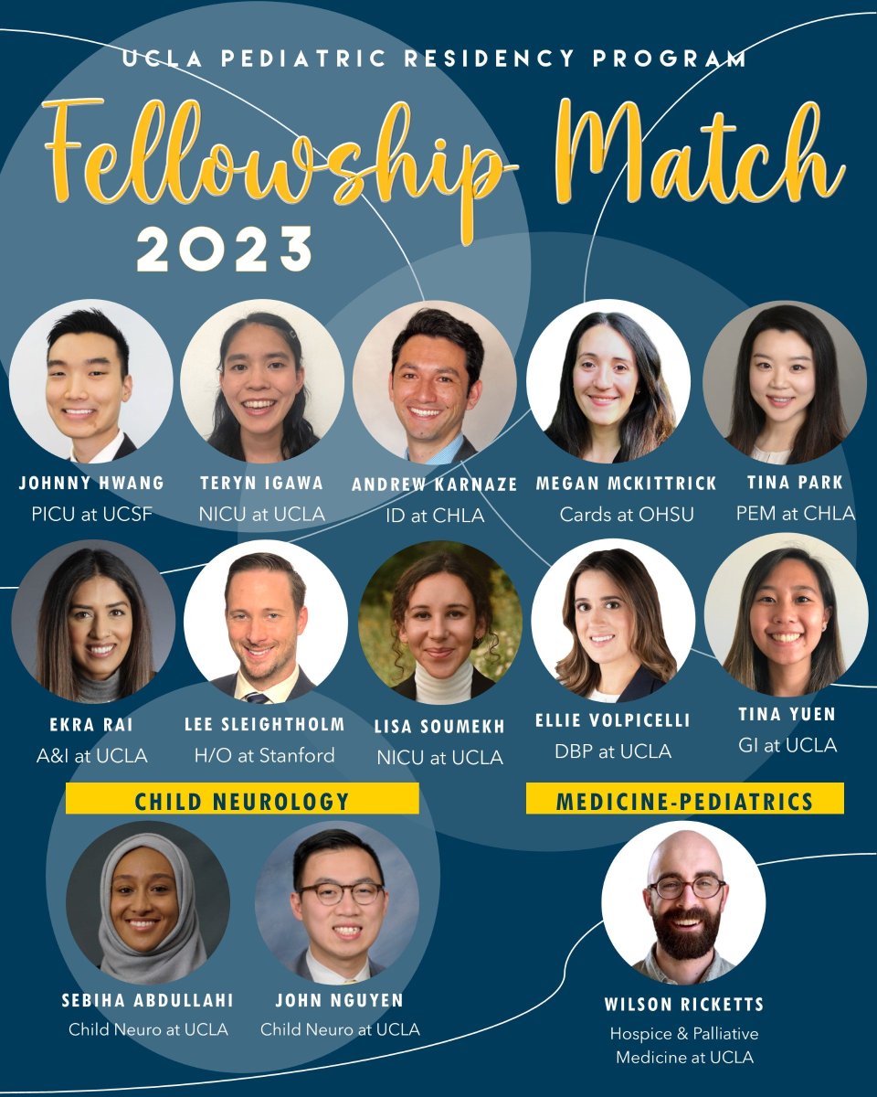 Alan Chin (@alanchinmd) on Twitter photo Happy Medicine & Pediatric Specialties Match Day! Congratulations to all our UCLA Pediatric and MedPeds matched residents!
<a href="/UCLAMCH/">UCLAMattelChildrens</a> <a href="/dgsomucla/">David Geffen School of Medicine at UCLA</a> <a href="/UCLAMedPedsRes/">👶UCLA Med-Peds Residency👵</a> <a href="/UCLAHealth/">UCLA Health</a> Happy Medicine & Pediatric Specialties Match Day! Congratulations to all our UCLA Pediatric and MedPeds matched residents!
<a href="/UCLAMCH/">UCLAMattelChildrens</a> <a href="/dgsomucla/">David Geffen School of Medicine at UCLA</a> <a href="/UCLAMedPedsRes/">👶UCLA Med-Peds Residency👵</a> <a href="/UCLAHealth/">UCLA Health</a>