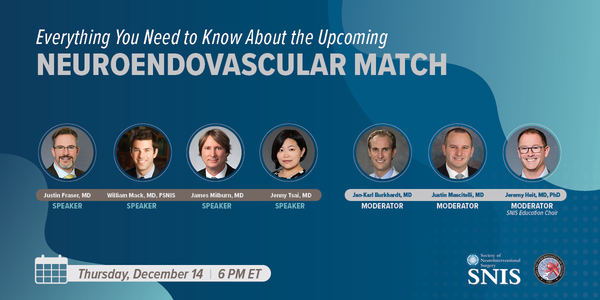 Don't miss this joint webinar with @cvsection 'Everything You Need to Know About the Upcoming Neuroendovascular Match' on Thu 12/14 at 6pm ET. Register: register.gotowebinar.com/register/47152…