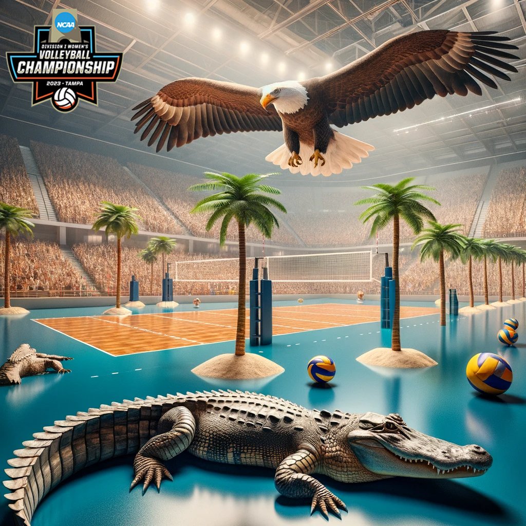 ASUNSports's tweet photo. TOMORROW 👀🏐

🦅🆚 🐊

🏐 @NCAAVolleyball First Round
⏰ 7 PM ET
📍 Gainesville, Fla. 

#ASUNBuilt | @FGCU_VB | @ASUNVB