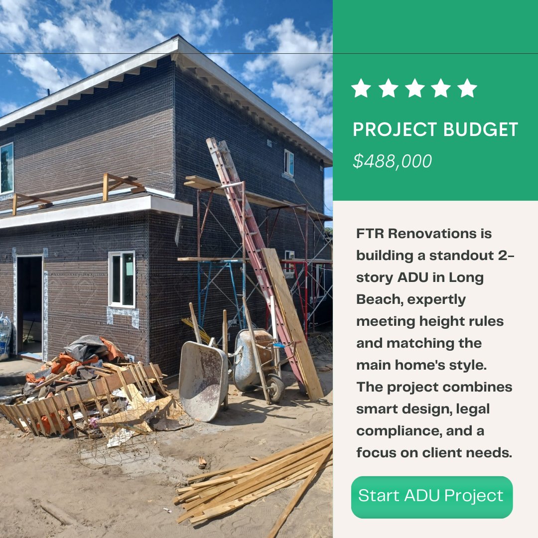 This ADU includes a garage, 3 bedrooms, 2.5 bathrooms, and a balcony. With a $488,000 budget, we're ensuring every detail aligns with top-notch design and compliance standards. 🛠️ #FTRRenovations #QualityBuild [3/3]