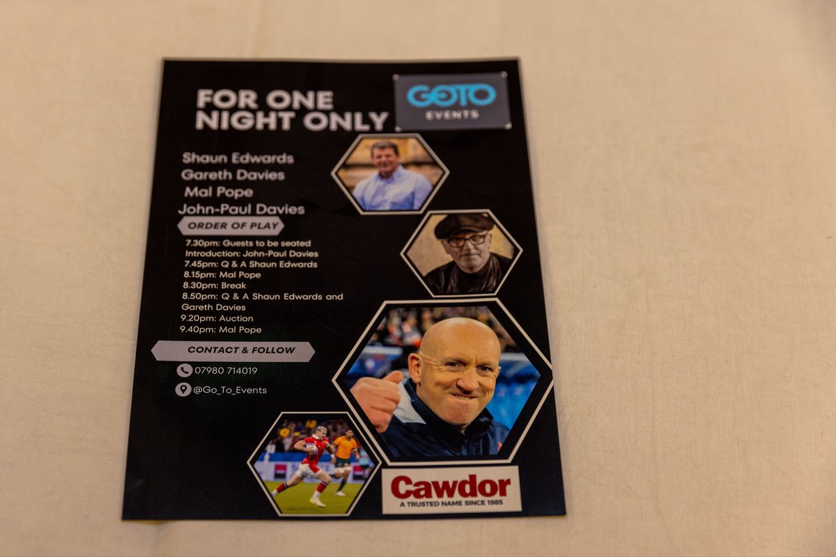 ColinEwart3's tweet image. Some photos from tonight - 29 November 2023: @Go_To_Events - Presents Shaun Edwards night at the Marine Hotel with special guest - Scarlets, Wales and British Lion scrum half Gareth Cawdor Davies and welsh music legend Mal Pope.  (Pic by Colin Ewart/Pitchsideimages) @malpope