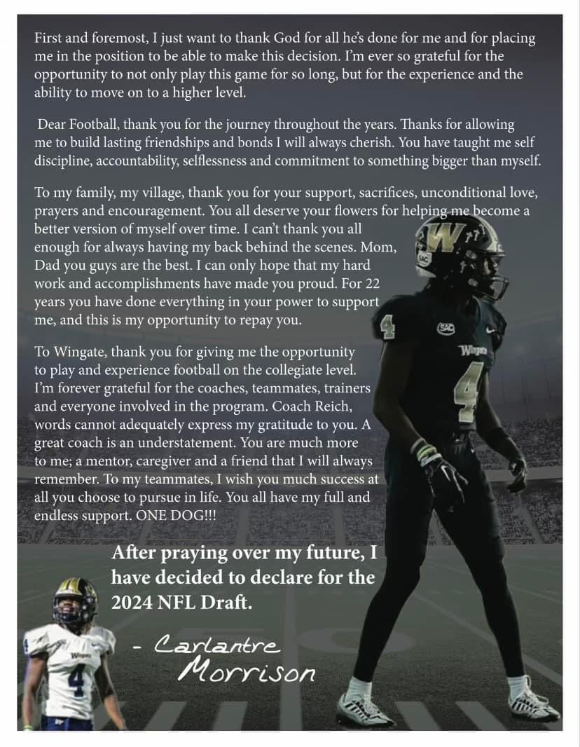 Former <a href="/BerkeleyStagsFB/">Berkeley Football</a> DB <a href="/tremorrison24/">Tre</a> declares for the NFL draft! A 🐶of a player, and an even better man! Congrats Tre!

We have some big time players in MoCo. Come see for yourself! #BetterAtBerkeley #RecruitTheStags