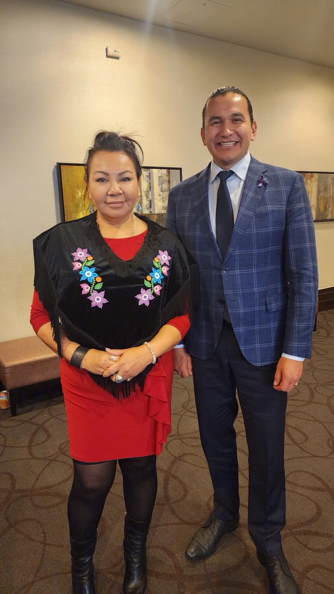 Premier ⁦<a href="/WabKinew/">Wab Kinew</a>⁩ with ⁦<a href="/TheSheilaNorth/">Sheila North - Bunibonibee Cree Nation</a>⁩ for National Chief.   #SN4NC