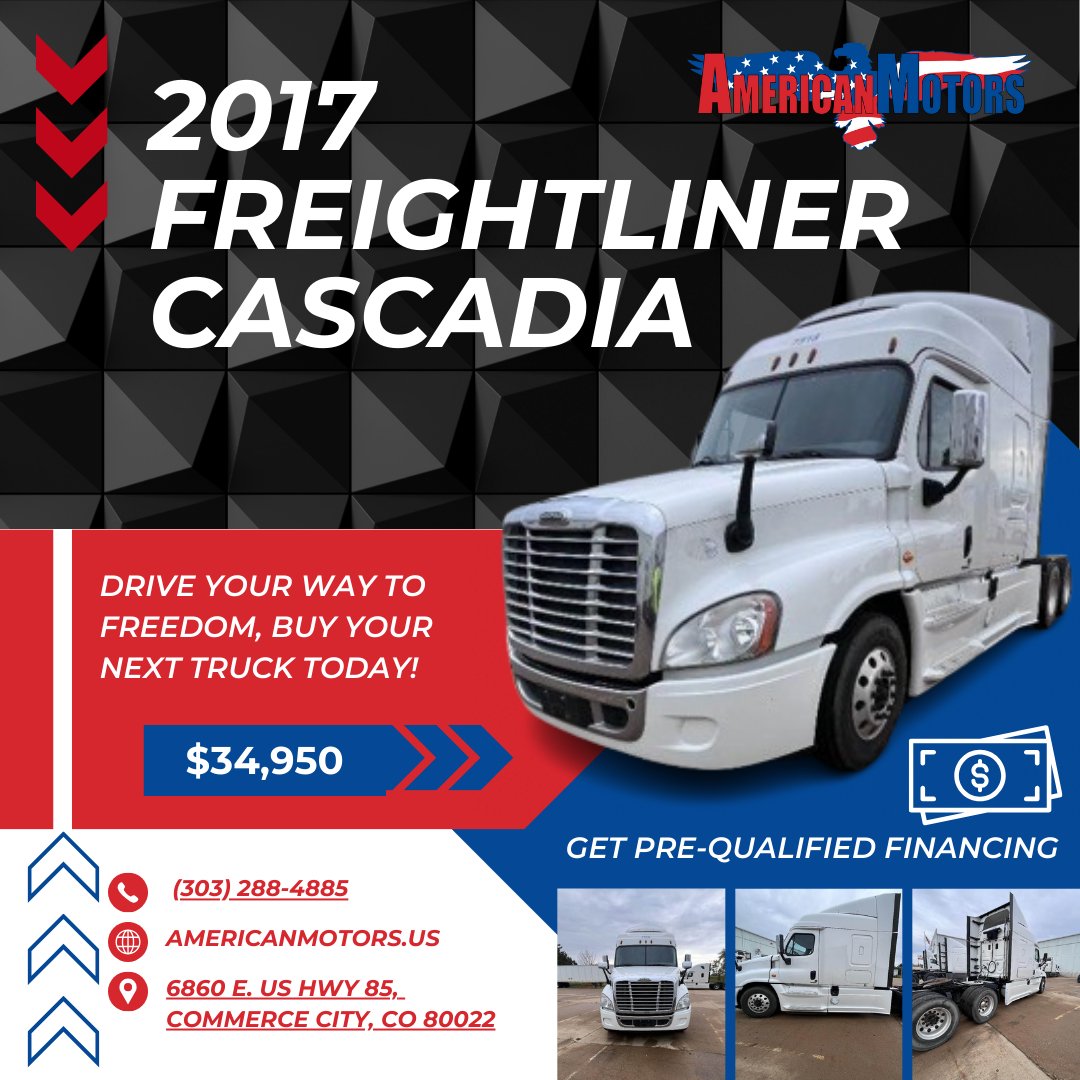 Check out this 2017 FREIGHTLINER CASCADIA 125 
📞 Call American Motors at (303) 288-4885 to make this rig yours today! 

#TruckForSale
 #FreightlinerCascadia 
#DieselPowerreightlinerCascadia
#SemiTruckLife