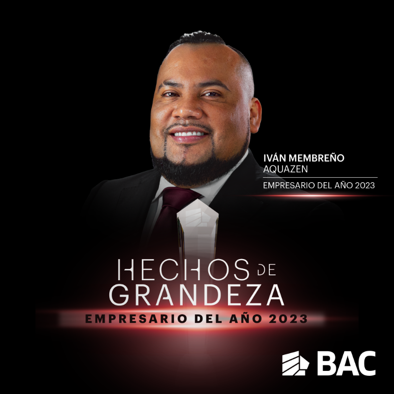 BACCredomaticSV's tweet photo. 🌟 En BAC reconocemos a los empresarios que se destacan por su compromiso de crear #HechosDeGrandeza.

Nos complace reconocer como Empresario del Año 2023 a Iván Membreño de AQUAZEN por su perseverancia en el mundo de los negocios.. 🌟

#BACApoyo