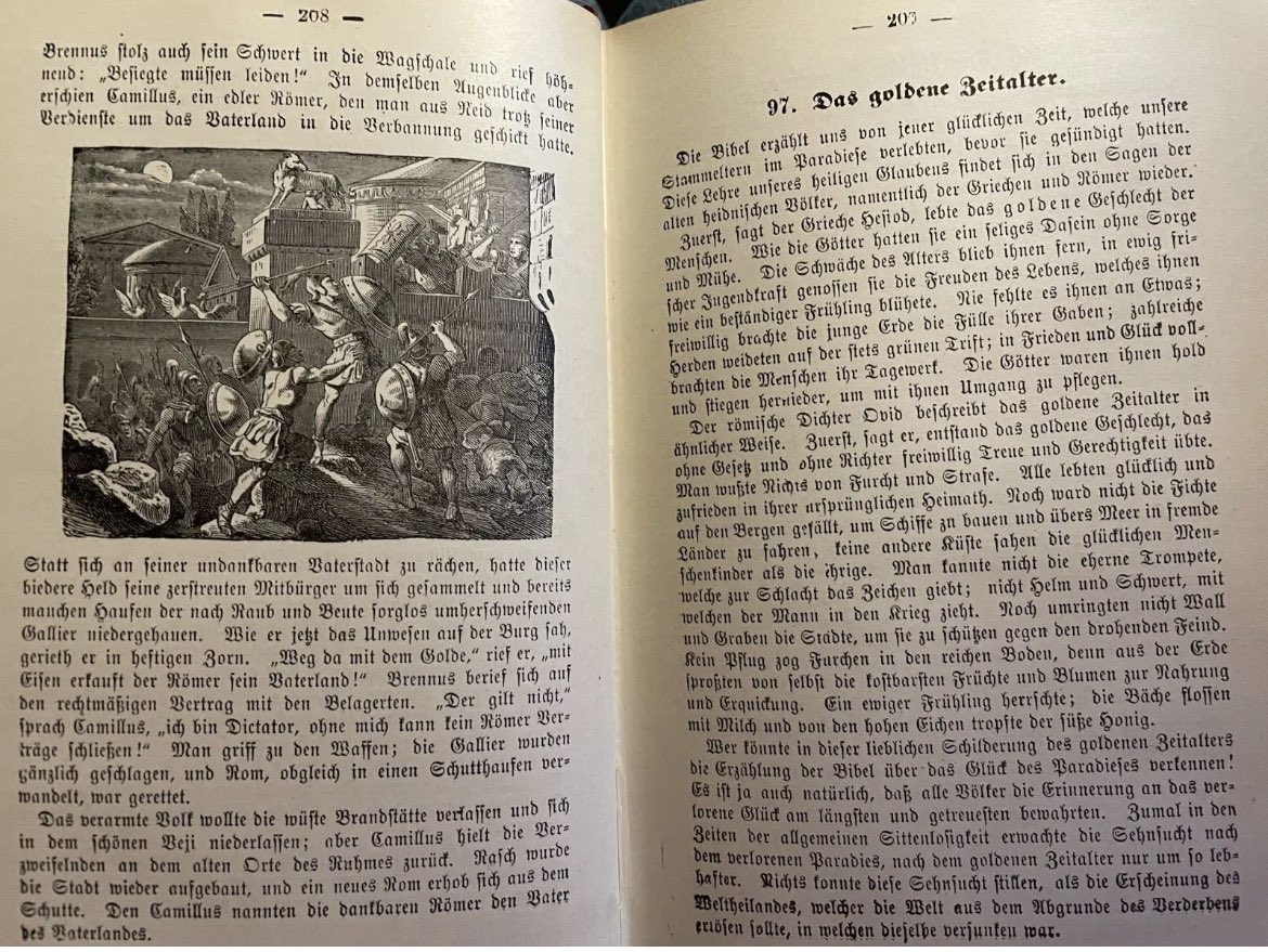 DKZeitung's tweet photo. Just added to the #DAKV archives: a German Language reader’s book of historic stories for German Catholic Schools in America. Published by Benziner Brothers, it is part of the same production as the previously featured German American catholic reader’s books. https://t.co/Qrmx738XaK