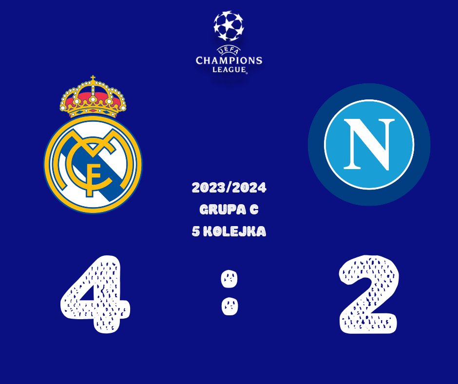 wofutbolu's tweet photo. #RMNAP
Dużo goli i bardzo ciekawy mecz na Santiago Bernabeu, Real wyjdzie z grupy Ligi Mistrzów z pierwszego miejsca! ⚽
🇪🇸 Real Madryt 4:2 Napoli 🇮🇹
⚽ Giovanni Simeone 9'
⚽ Rodrygo 11'
⚽ Jude Bellingham 22'
⚽ Franck Zambo-Anguissa 46'
⚽ Nico Paz 84'
⚽ Joselu 90+4' https://t.co/S78QWjTJ0X
