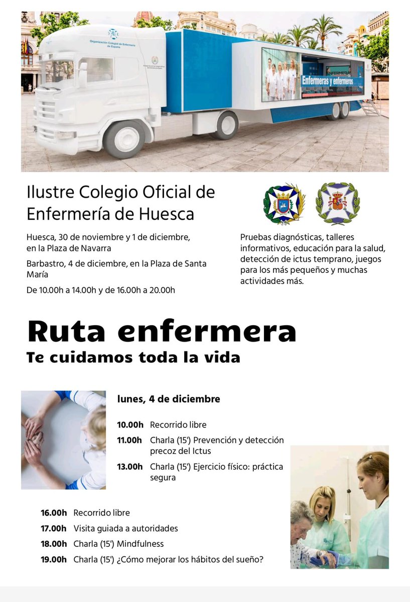Y el lunes 4 de diciembre, la Ruta Enfermera llega a Barbastro!