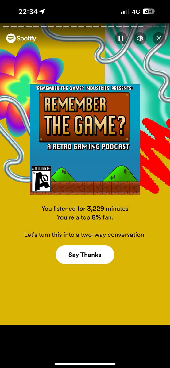 Not sure I win a prize for these stats do I <a href="/Memberthegame/">‘Remember The Game?’ Podcast 🕹📺🇨🇦</a> 😂 I really need to get Patreon set up to up my game for next year. #SpotifyWrapped
