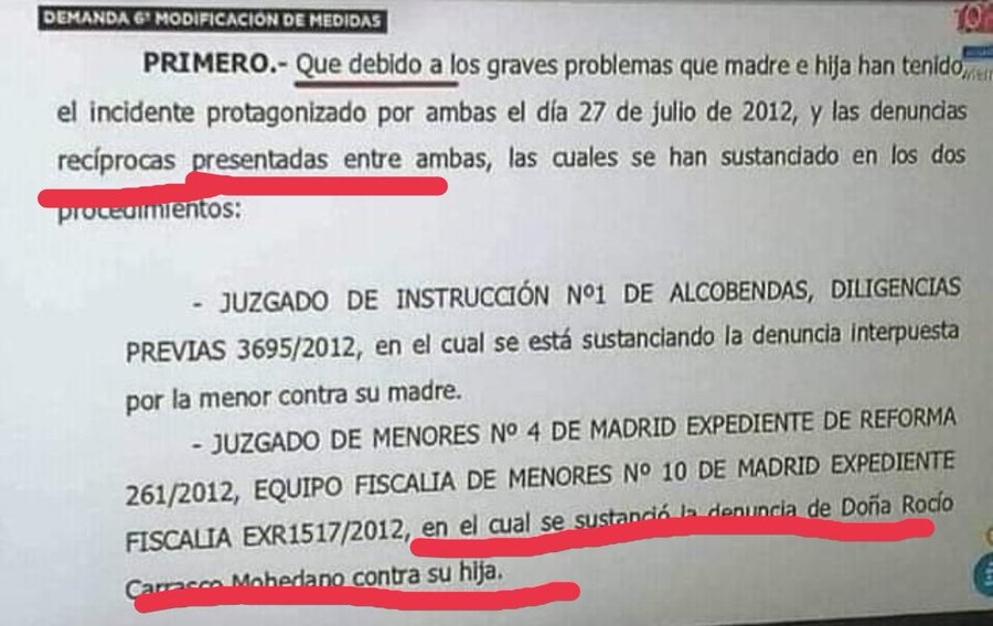 @Amer930249141 @Qara88286928 Aquí también tienes la prueba de como ella si denuncia a su hija, cuando ha dicho lo contrario en su programa. 
Tanto AD como RC son unos tóxicos que no resolvieron bien sus problemas y dañaron en el camino a los hijos, pero él al menos se ocupa de ellos.