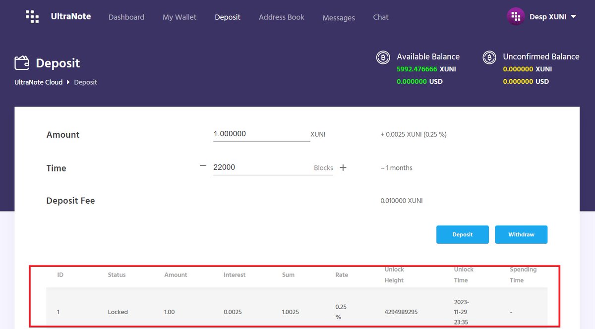 I am happy to tell you that cloud deposit are now released on our Cloud wallet using same terms as we have in the Desktop wallet. Next we will be adding deposit to the mobile wallet.