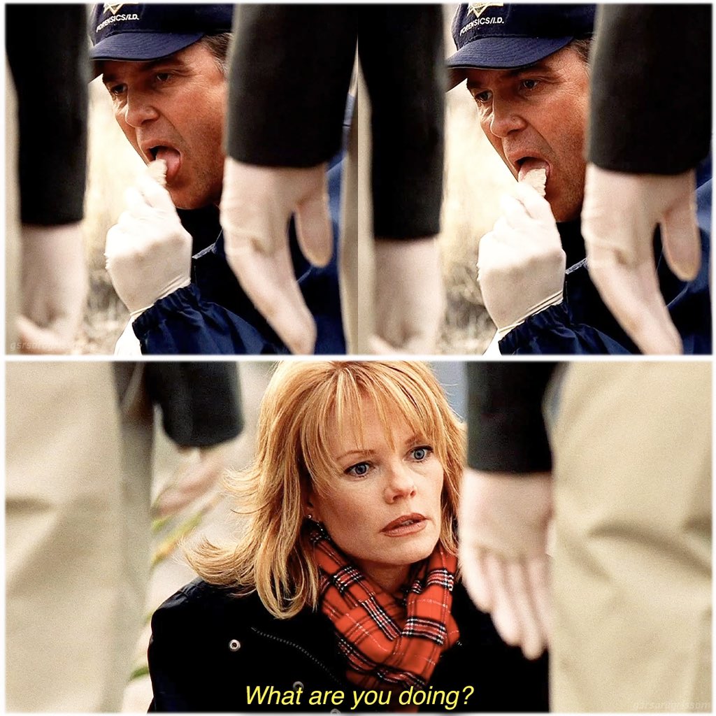 gsrsaragrissom's tweet photo. “1-I hope you had your Hepatitis B shot…” Lol

#csi #csilasvegas #gilgrissom #williampetersen #catherinewillows #marghelgenberger #csivegas https://t.co/7WfsNaRaF1