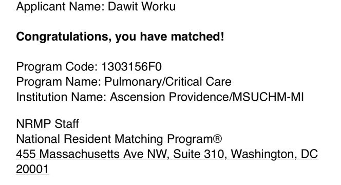 Excited! #MatchDay #Pulmcritfellowship