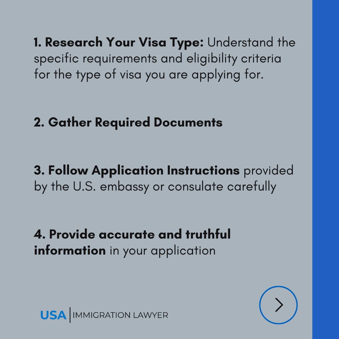USA_Immig_Law's tweet image. Preparing your visa application? Don&apos;t miss our top tips for a successful submission. Your journey to the USA starts with a well-prepared application. 💼🌐

#usaimmigrationlawyer #VisaTips  #ApplicationSuccess