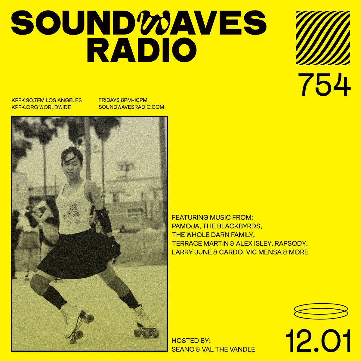 DJ Val the Vandle (@valthevandle) on Twitter photo Y'all ready for December?!?! <a href="/soundwaveskpfk/">Soundwaves Radio</a>
Ep. 754 kicks off this Friday with @djseano <a href="/djceebrown/">CeeBrown</a> and myself. Debuting new tunes from <a href="/terracemartin/">Terrace Martin</a> <a href="/loveAlexIsley/">Grammy-Nominated Alexandra</a> <a href="/larryjuneTFM/">GOOD JOB LARRY 🍊</a> <a href="/cardogotwings/">MADMAN 37.563936, -116.85123</a> <a href="/rapsody/">Rapsody</a> + more! Y'all ready for December?!?! <a href="/soundwaveskpfk/">Soundwaves Radio</a>
Ep. 754 kicks off this Friday with @djseano <a href="/djceebrown/">CeeBrown</a> and myself. Debuting new tunes from <a href="/terracemartin/">Terrace Martin</a> <a href="/loveAlexIsley/">Grammy-Nominated Alexandra</a> <a href="/larryjuneTFM/">GOOD JOB LARRY 🍊</a> <a href="/cardogotwings/">MADMAN 37.563936, -116.85123</a> <a href="/rapsody/">Rapsody</a> + more!