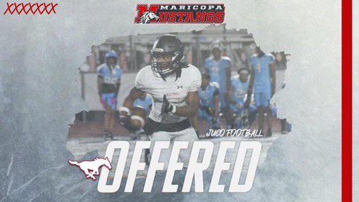 After a great talk I am blessed to receive another offer from the <a href="/MaricopaMustang/">Maricopa Mustangs JUCO Football</a> 
<a href="/Jcrouch17/">Coach Crouch</a> <a href="/budabaskin/">bobby baskin</a> <a href="/GreenHill_Hawks/">Green Hill Football</a>