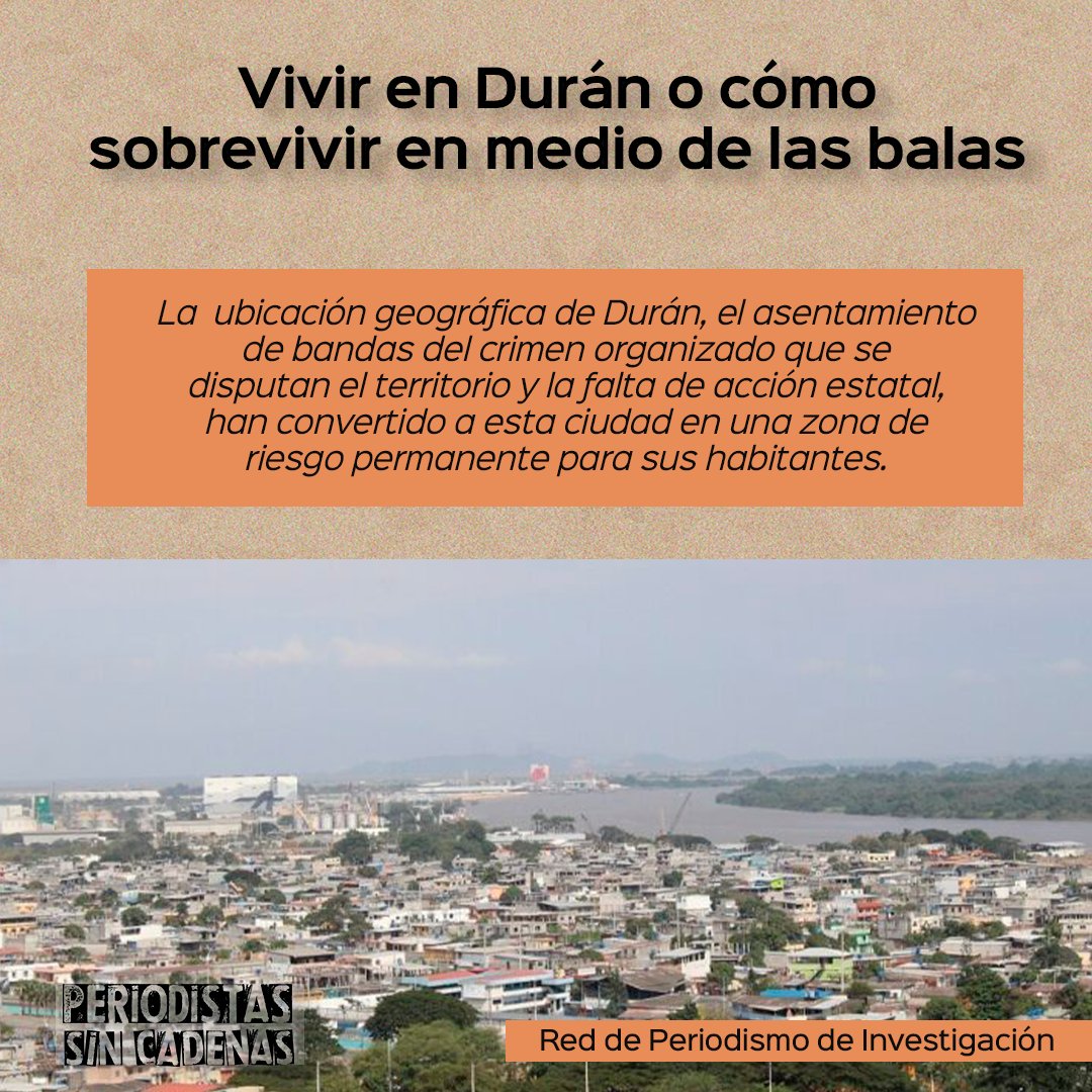 🔎#PeriodismoEnRed I Durán es uno de los cantones de la provincia del Guayas, en el que sus habitantes han aprendido a sortear la #violencia. 

💡Nuestra becaria, Ma. Fernanda Palma, narra esta realidad con potentes testimonios y datos: bit.ly/3sVWa2t
🧵⬇️