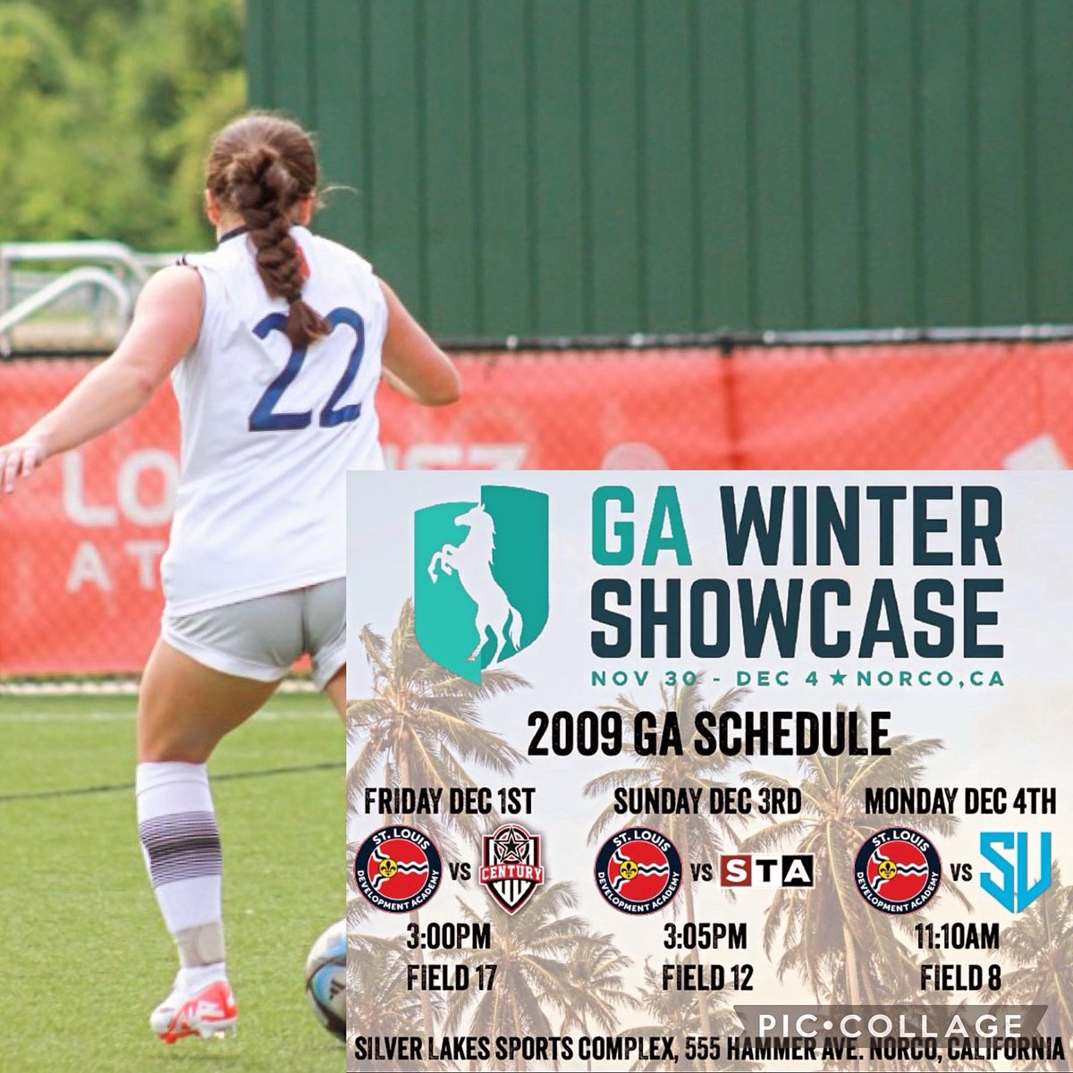 PattenKase80010's tweet photo. So excited for this weeks competition in Norco, California!! Check out our schedule for this showcase! @stldevacademy @STLDA_09GA @girlsacademyleague https://t.co/6dqc8cLndW