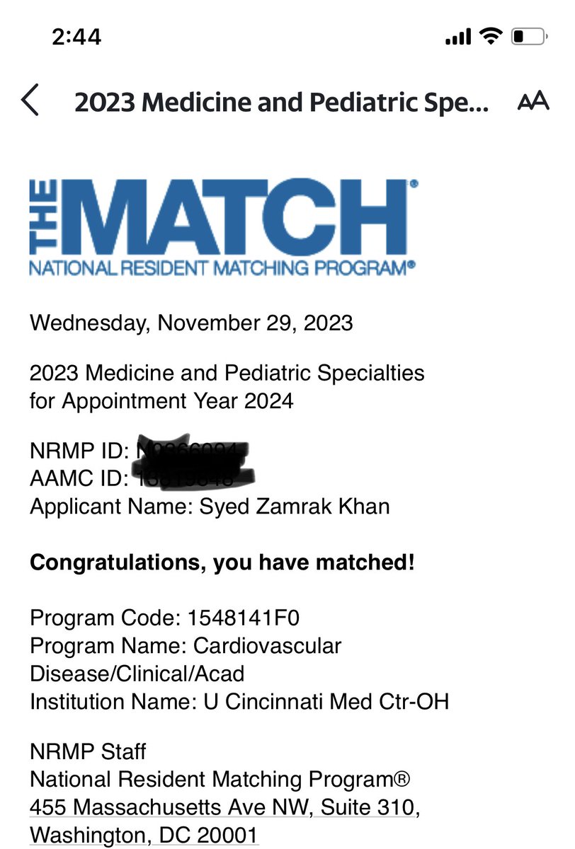 I'm thrilled to announce that I've matched at University of Cincinnati for a cardiology fellowship.Thank you to everyone @CCF_IMCHIEFS and @ccfvascmed who have supported me along the way! Looking forward to all the amazing things that lie ahead @uccardiology #FellowshipMatch