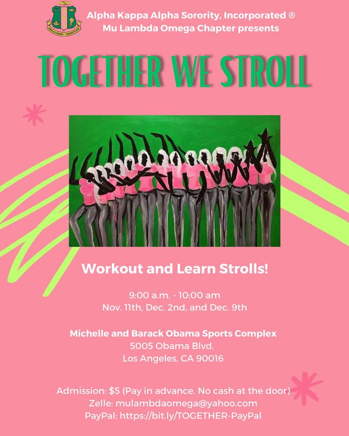 MLOAKA's tweet photo. It's time to join MLO for the second installment of  TOGETHER WE STROLL this Sat Dec 2 @ 9-10am.  AKA members only! Connect and learn your favorite AKA Strolls for a good cause. Only $5 per class (pay in advance) Register and pay at https://t.co/FnO1U2i0WF
#MLOAKA https://t.co/l4W0CMB0A0