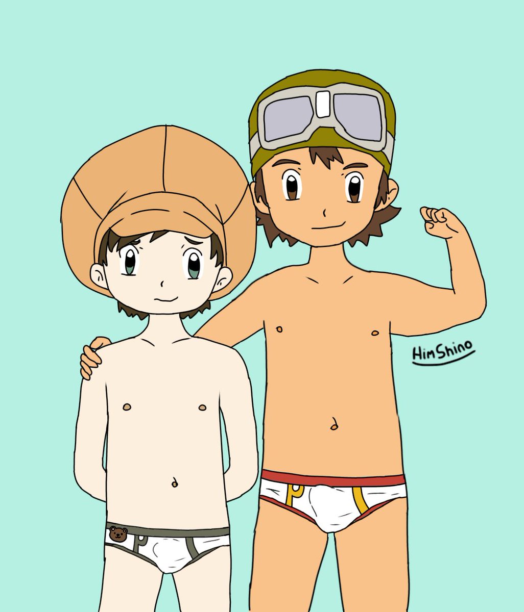 HimShino's tweet photo. Cutest boys from Digimon 😏💕

CW: Shota
No undies version here: https://t.co/oMsoErhwYu

#shota #yaoi #DigimonFrontier #Takuya #Tommy https://t.co/BjhiJInsz6