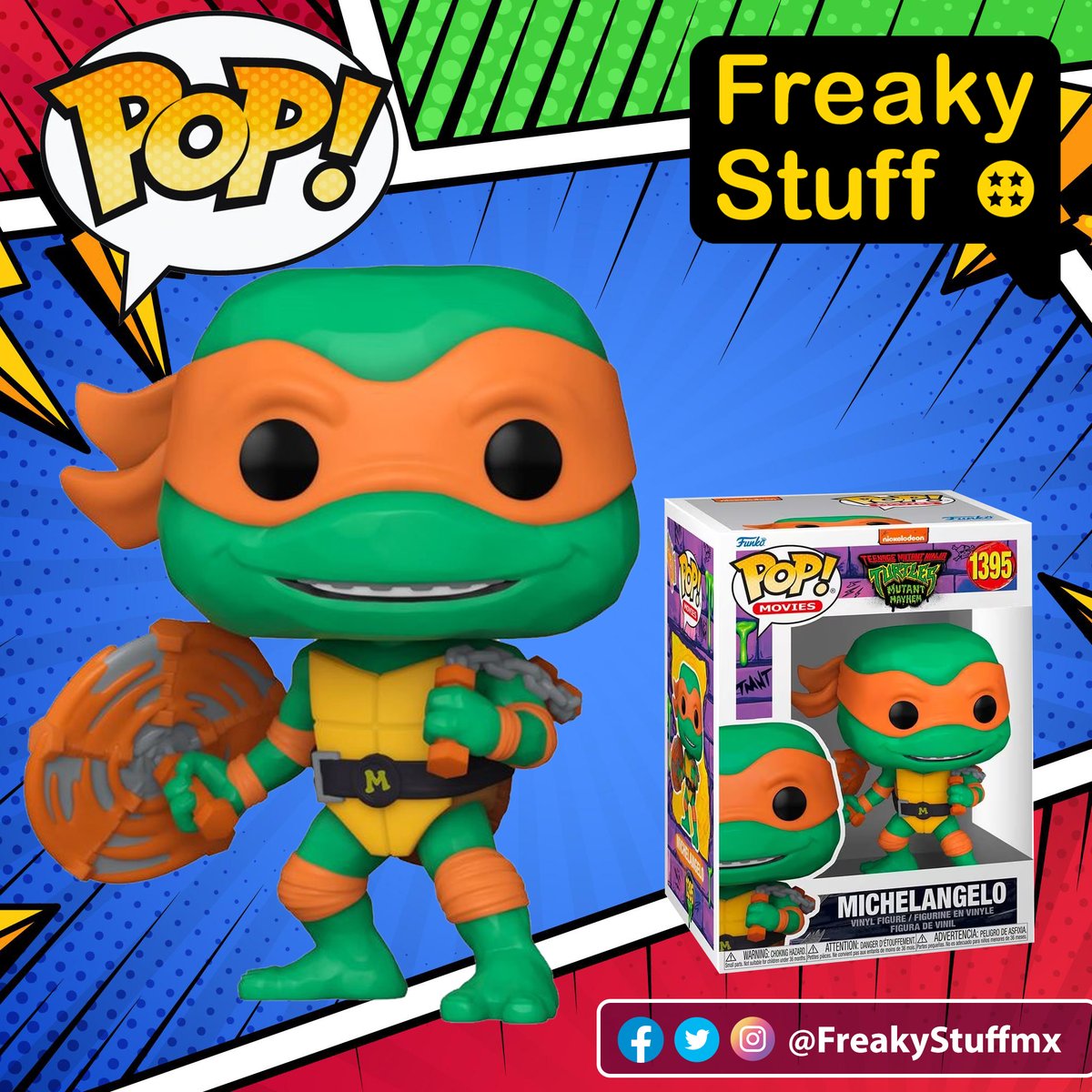FreakyStuffmx's tweet photo. ¡Divertidísimo Funko Pop de #Michelangelo, de la película '#TeenageMutantNinjaTurtles: #MutantMayhem'.

#TMNT #TeenageMutantNinjaTurtlesMutantMayhem #MiguelÁngel https://t.co/rasVIBSjOL