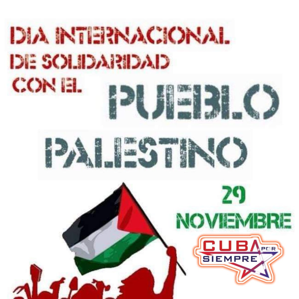 Todos los días son #29Noviembre 
Todos los días se hace urgente la solidaridad con el pueblo hermano de Palestina. 
Desde esta Isla Rebelde exigimos:
#NiUnaBombaMás