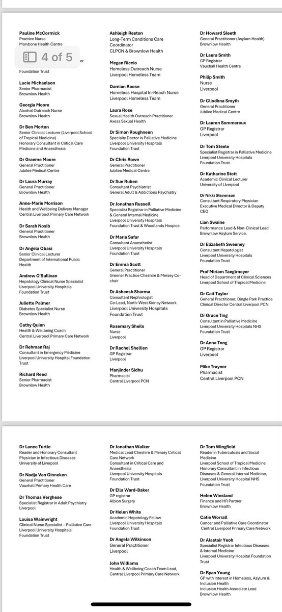 140 healthcare colleagues and I wrote to @lpoolcouncil concerned 100s of people granted refugee status will become homeless this winter in Liverpool. These people have endured persecution and endured unimaginable suffering We have 5 asks of the council for a humane response