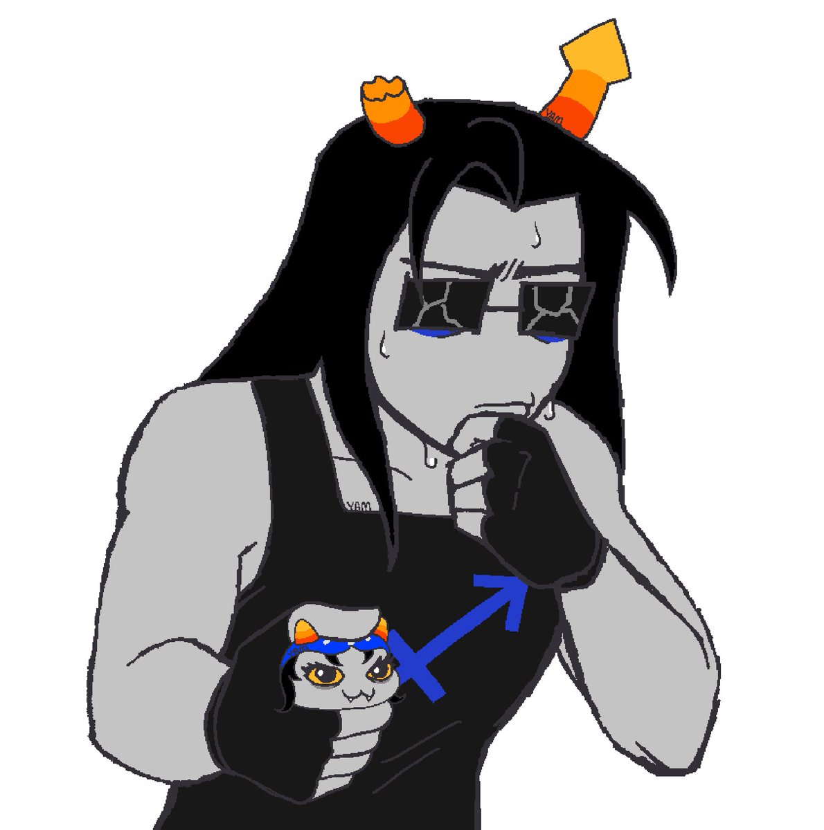 yamdoodles's tweet image. i sure hope no ones done this already
#homestuck #hom3stuck #meowrails #nepetaleijon #equiuszahhak