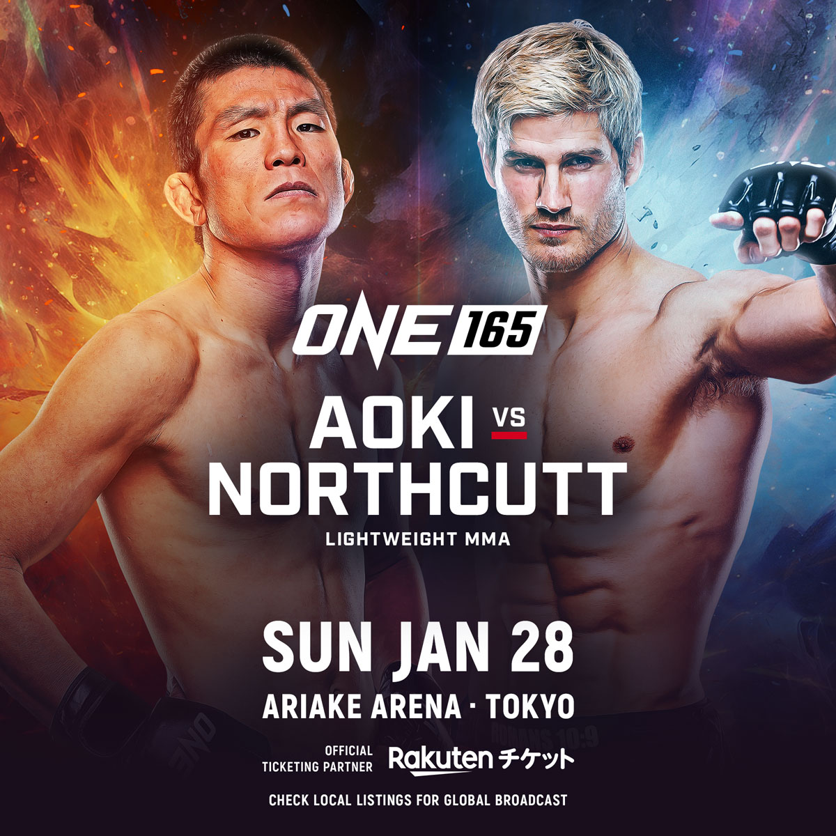 IT'S ON 😤 Japanese legend Shinya Aoki faces off with American superstar Sage Northcutt on January 28 in Tokyo! 👊💥 @a_ok_i @sagenorthcutt #ONE165 | January 28 at 6PM JST 🎟️ Tickets 👉 bit.ly/one165tix 🌍 Global broadcast details coming soon