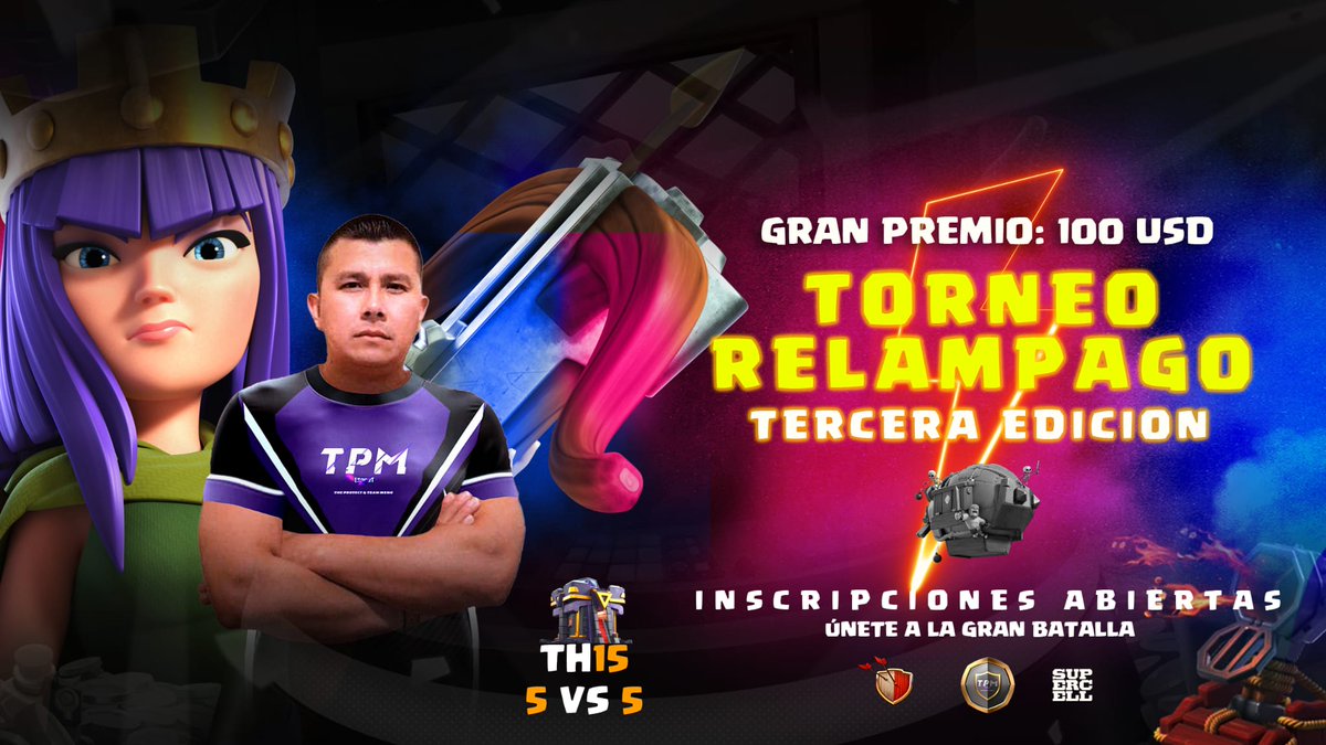 Únete a la 3ra Edición Del Torneo Relámpago
⚔️ 32 equipos 
🗓️ Duración 1 semana 
⏰Los partidos se jugarán a partir de las 5 pm Mex hasta 9 pm Mex.
💵 $100
DC link 👇👀
discord.gg/4qbafmZd
