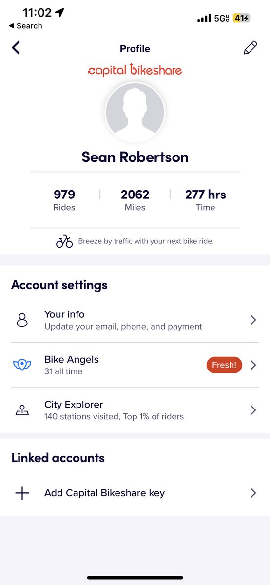 SeanOnTheHill's tweet photo. @WMATASoldier @wmataGM @SpotifyUSA @wmata CaBi does have some cool profile stats! https://t.co/Juqz2NhVJx