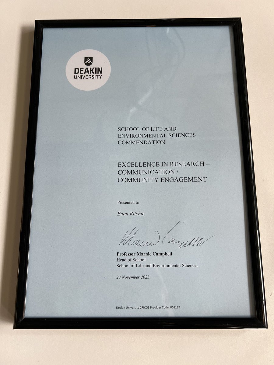 Proud to receive this award and ever grateful to work at an institution that recognises and values the importance of research *and* its communication.