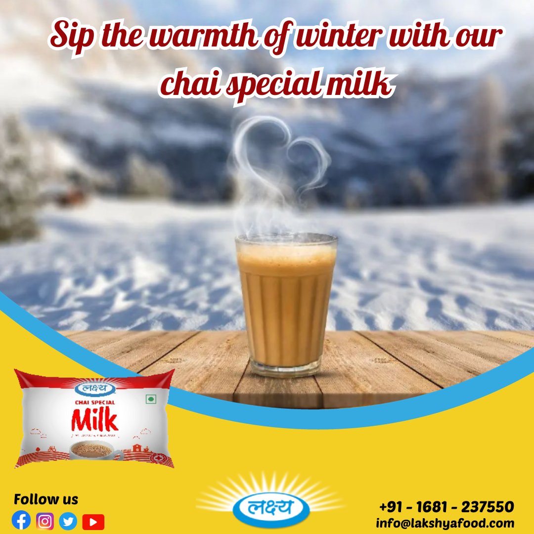 Sip, savor, & celebrate the magic of Chai special Milk! ☕ Whether it's a cozy morning ritual or an evening delightour dairy perfection adds that extra touch of bliss to every cup. #ChaiTimeMagic #CreamyIndulgence #DairyDelights #MilkMagic #SipAndSavor #ChaiLovers #MilkPerfection